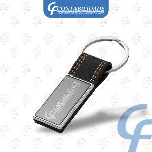 Chaveiro Luxo em Couro Sintético Preto