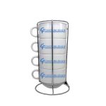Kit 4 Xícaras 150ml com Suporte - CF Contabilidade