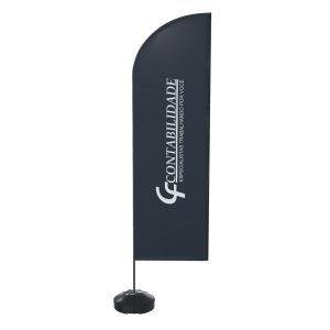 Wind Banner+ Base+ Haste 260X70Cm Frente e Verso CF Contabilidade